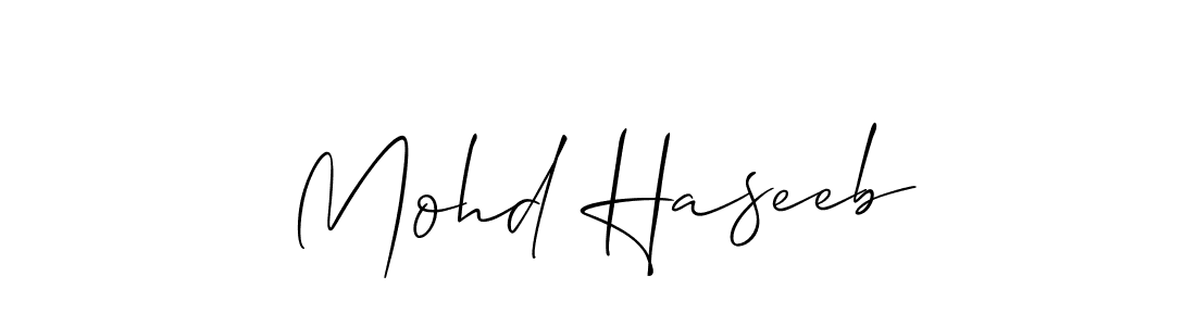 Design your own signature with our free online signature maker. With this signature software, you can create a handwritten (Allison_Script) signature for name Mohd Haseeb. Mohd Haseeb signature style 2 images and pictures png