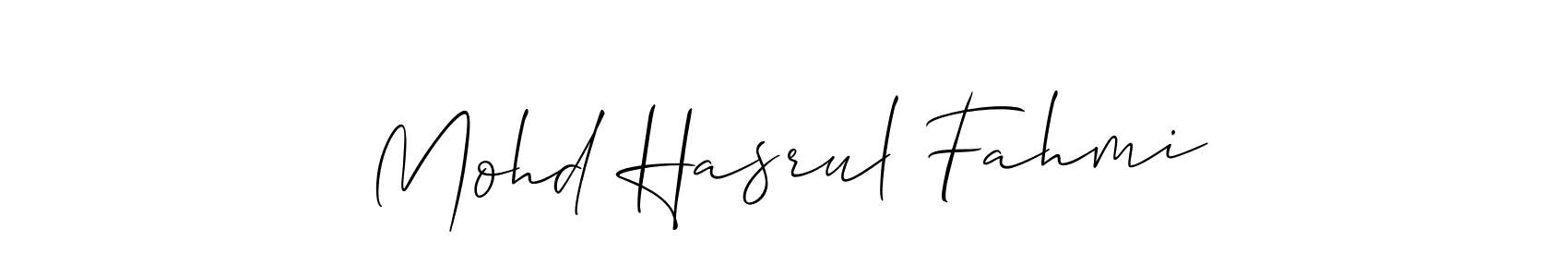 Mohd Hasrul Fahmi stylish signature style. Best Handwritten Sign (Allison_Script) for my name. Handwritten Signature Collection Ideas for my name Mohd Hasrul Fahmi. Mohd Hasrul Fahmi signature style 2 images and pictures png