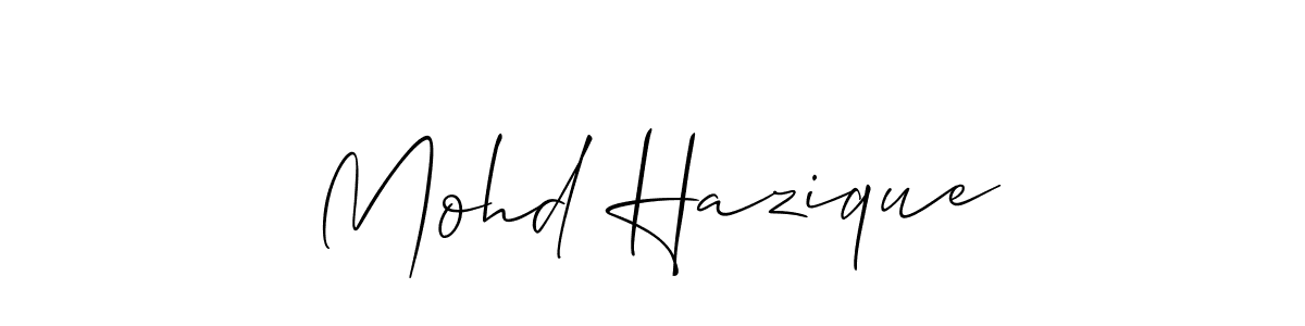 How to make Mohd Hazique signature? Allison_Script is a professional autograph style. Create handwritten signature for Mohd Hazique name. Mohd Hazique signature style 2 images and pictures png