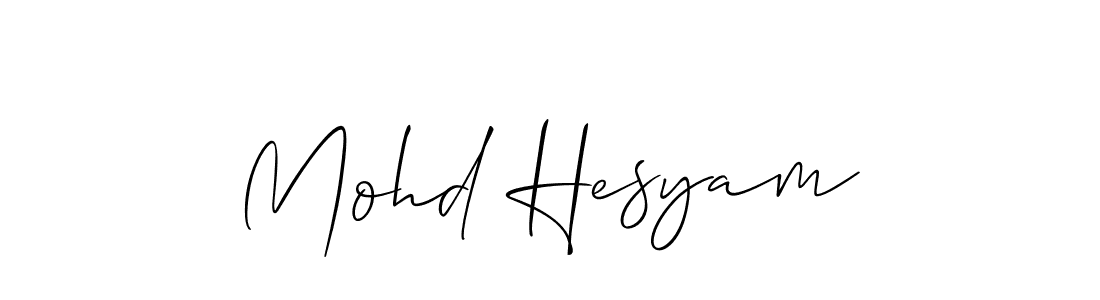 Also You can easily find your signature by using the search form. We will create Mohd Hesyam name handwritten signature images for you free of cost using Allison_Script sign style. Mohd Hesyam signature style 2 images and pictures png