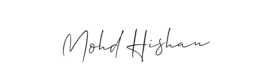 Allison_Script is a professional signature style that is perfect for those who want to add a touch of class to their signature. It is also a great choice for those who want to make their signature more unique. Get Mohd Hishan name to fancy signature for free. Mohd Hishan signature style 2 images and pictures png