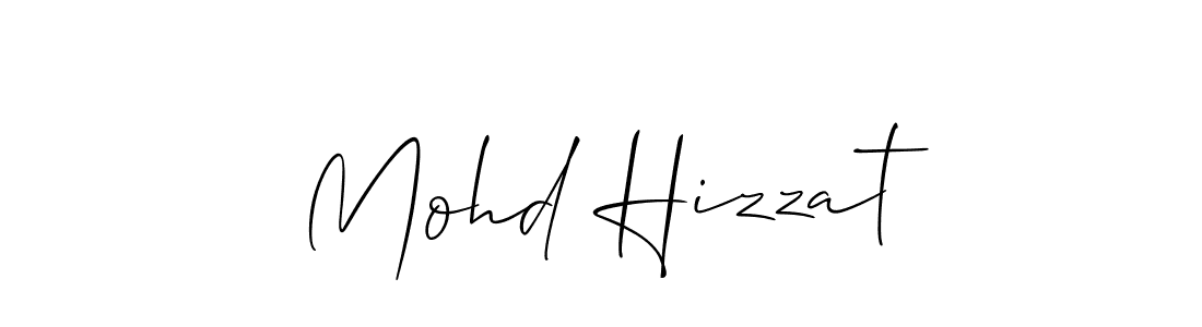 The best way (Allison_Script) to make a short signature is to pick only two or three words in your name. The name Mohd Hizzat include a total of six letters. For converting this name. Mohd Hizzat signature style 2 images and pictures png