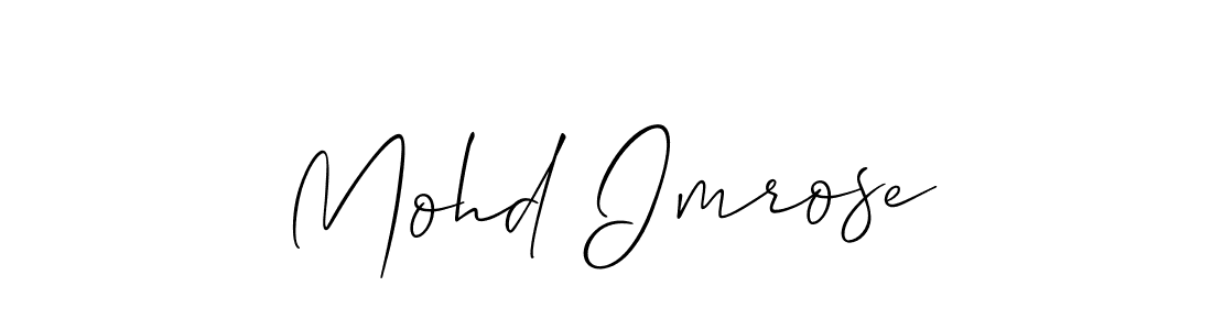 Use a signature maker to create a handwritten signature online. With this signature software, you can design (Allison_Script) your own signature for name Mohd Imrose. Mohd Imrose signature style 2 images and pictures png