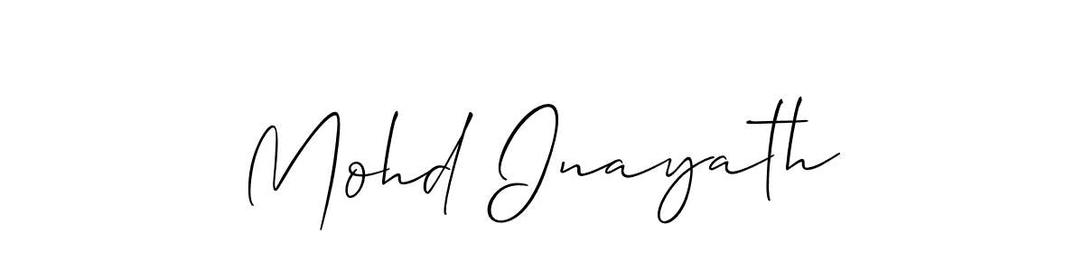 Create a beautiful signature design for name Mohd Inayath. With this signature (Allison_Script) fonts, you can make a handwritten signature for free. Mohd Inayath signature style 2 images and pictures png