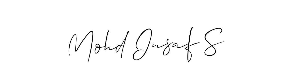 Make a beautiful signature design for name Mohd Insaf S. With this signature (Allison_Script) style, you can create a handwritten signature for free. Mohd Insaf S signature style 2 images and pictures png