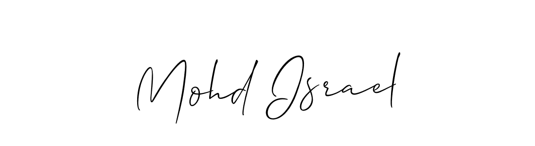 Make a beautiful signature design for name Mohd Israel. With this signature (Allison_Script) style, you can create a handwritten signature for free. Mohd Israel signature style 2 images and pictures png