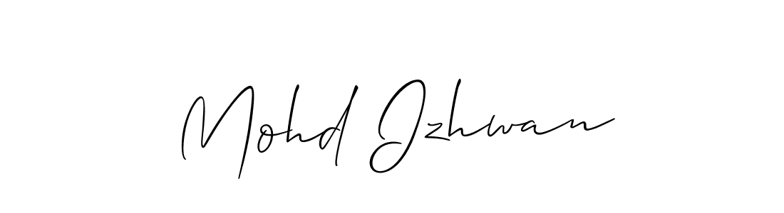 Make a beautiful signature design for name Mohd Izhwan. With this signature (Allison_Script) style, you can create a handwritten signature for free. Mohd Izhwan signature style 2 images and pictures png
