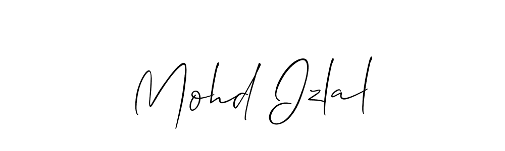 Create a beautiful signature design for name Mohd Izlal. With this signature (Allison_Script) fonts, you can make a handwritten signature for free. Mohd Izlal signature style 2 images and pictures png