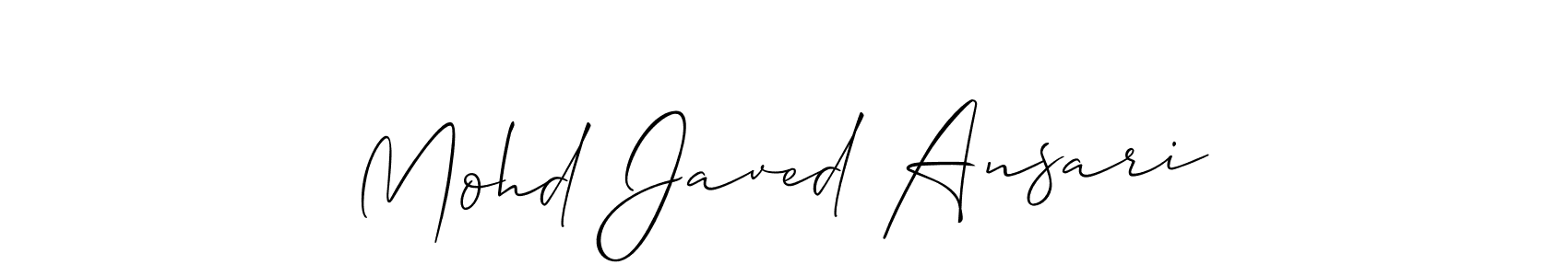 Make a short Mohd Javed Ansari signature style. Manage your documents anywhere anytime using Allison_Script. Create and add eSignatures, submit forms, share and send files easily. Mohd Javed Ansari signature style 2 images and pictures png