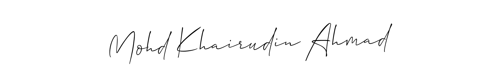 Also You can easily find your signature by using the search form. We will create Mohd Khairudin Ahmad name handwritten signature images for you free of cost using Allison_Script sign style. Mohd Khairudin Ahmad signature style 2 images and pictures png