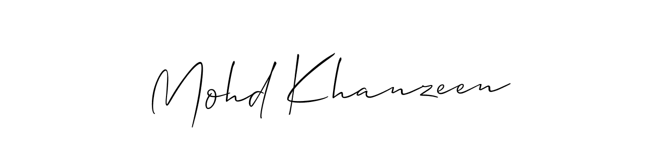 How to make Mohd Khanzeen name signature. Use Allison_Script style for creating short signs online. This is the latest handwritten sign. Mohd Khanzeen signature style 2 images and pictures png