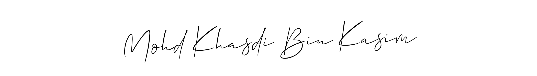 How to make Mohd Khasdi Bin Kasim name signature. Use Allison_Script style for creating short signs online. This is the latest handwritten sign. Mohd Khasdi Bin Kasim signature style 2 images and pictures png