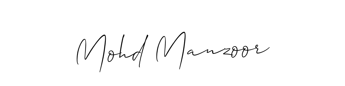 How to make Mohd Manzoor name signature. Use Allison_Script style for creating short signs online. This is the latest handwritten sign. Mohd Manzoor signature style 2 images and pictures png