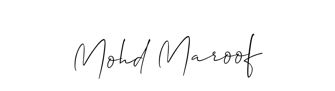 How to make Mohd Maroof name signature. Use Allison_Script style for creating short signs online. This is the latest handwritten sign. Mohd Maroof signature style 2 images and pictures png