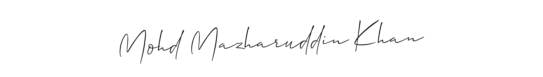 Make a beautiful signature design for name Mohd Mazharuddin Khan. With this signature (Allison_Script) style, you can create a handwritten signature for free. Mohd Mazharuddin Khan signature style 2 images and pictures png