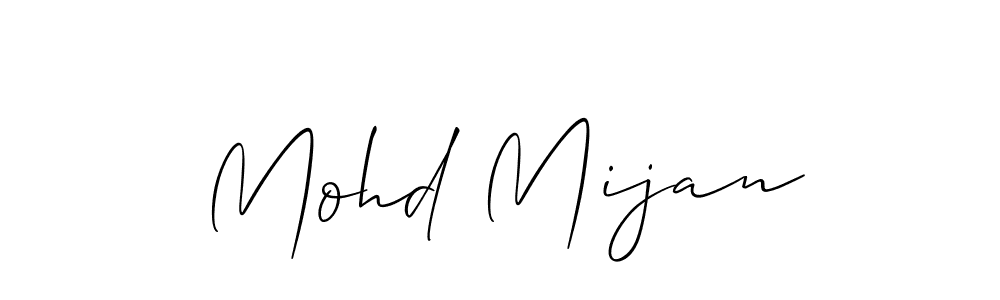 Use a signature maker to create a handwritten signature online. With this signature software, you can design (Allison_Script) your own signature for name Mohd Mijan. Mohd Mijan signature style 2 images and pictures png