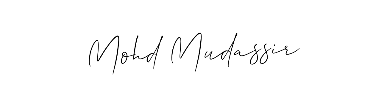 How to make Mohd Mudassir name signature. Use Allison_Script style for creating short signs online. This is the latest handwritten sign. Mohd Mudassir signature style 2 images and pictures png