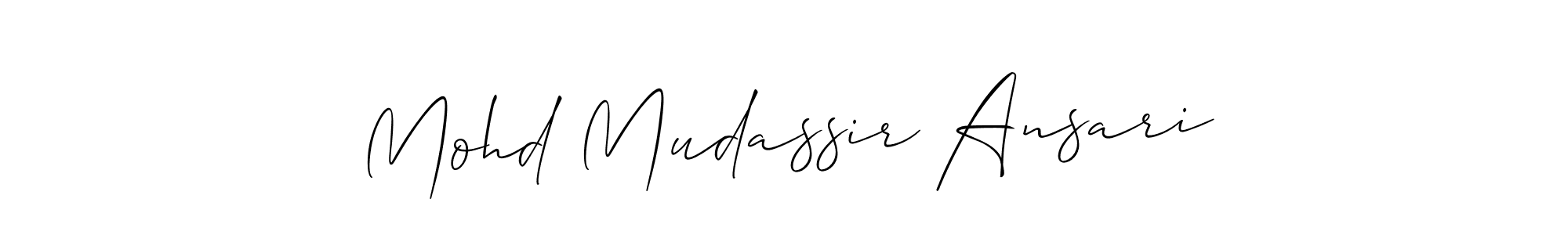 Make a short Mohd Mudassir Ansari signature style. Manage your documents anywhere anytime using Allison_Script. Create and add eSignatures, submit forms, share and send files easily. Mohd Mudassir Ansari signature style 2 images and pictures png