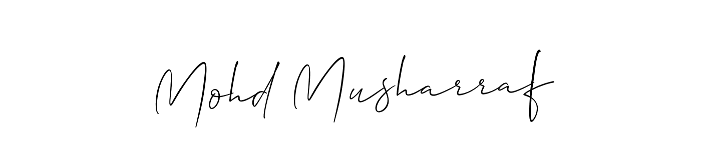 The best way (Allison_Script) to make a short signature is to pick only two or three words in your name. The name Mohd Musharraf include a total of six letters. For converting this name. Mohd Musharraf signature style 2 images and pictures png