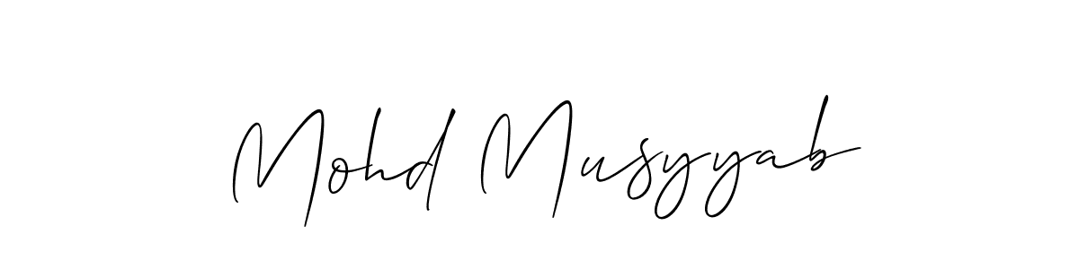 You should practise on your own different ways (Allison_Script) to write your name (Mohd Musyyab) in signature. don't let someone else do it for you. Mohd Musyyab signature style 2 images and pictures png