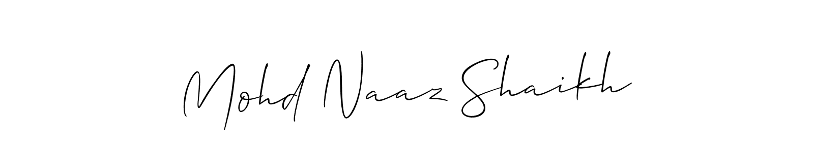 if you are searching for the best signature style for your name Mohd Naaz Shaikh. so please give up your signature search. here we have designed multiple signature styles  using Allison_Script. Mohd Naaz Shaikh signature style 2 images and pictures png