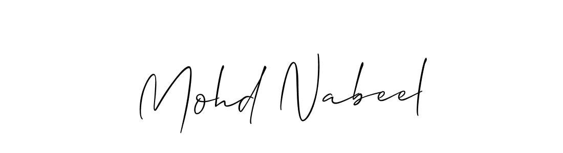 Also You can easily find your signature by using the search form. We will create Mohd Nabeel name handwritten signature images for you free of cost using Allison_Script sign style. Mohd Nabeel signature style 2 images and pictures png