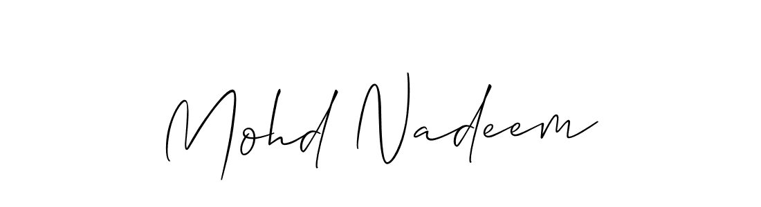 Use a signature maker to create a handwritten signature online. With this signature software, you can design (Allison_Script) your own signature for name Mohd Nadeem. Mohd Nadeem signature style 2 images and pictures png