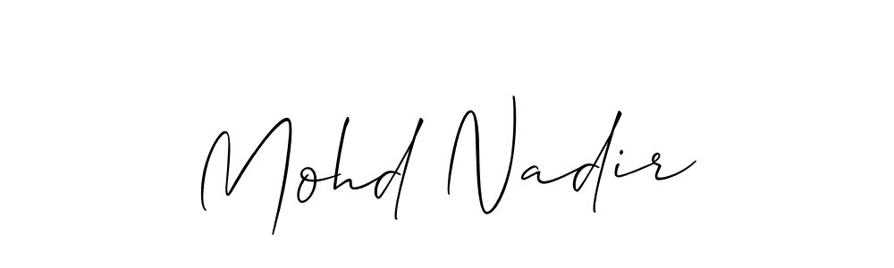 You can use this online signature creator to create a handwritten signature for the name Mohd Nadir. This is the best online autograph maker. Mohd Nadir signature style 2 images and pictures png