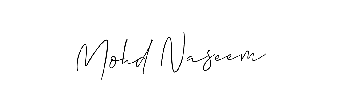 Design your own signature with our free online signature maker. With this signature software, you can create a handwritten (Allison_Script) signature for name Mohd Naseem. Mohd Naseem signature style 2 images and pictures png