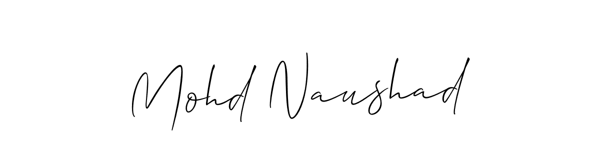 Make a beautiful signature design for name Mohd Naushad. With this signature (Allison_Script) style, you can create a handwritten signature for free. Mohd Naushad signature style 2 images and pictures png
