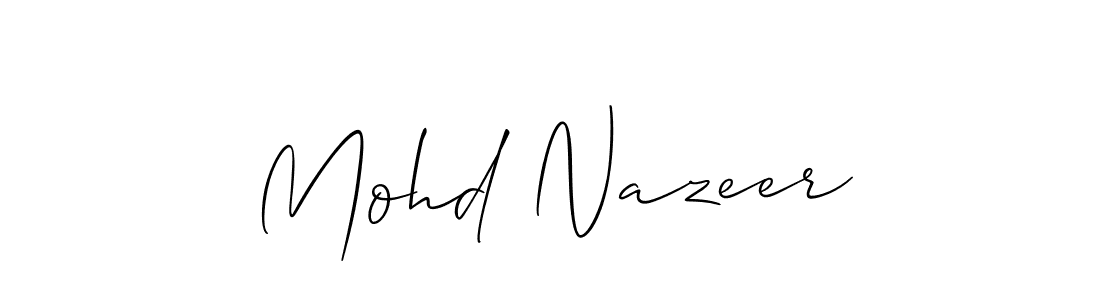 Allison_Script is a professional signature style that is perfect for those who want to add a touch of class to their signature. It is also a great choice for those who want to make their signature more unique. Get Mohd Nazeer name to fancy signature for free. Mohd Nazeer signature style 2 images and pictures png