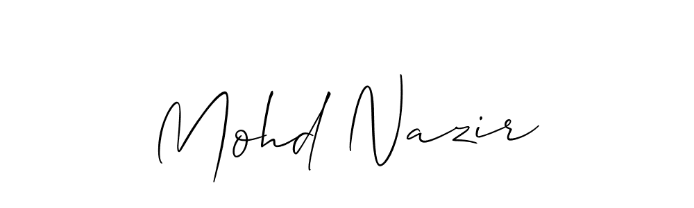 Use a signature maker to create a handwritten signature online. With this signature software, you can design (Allison_Script) your own signature for name Mohd Nazir. Mohd Nazir signature style 2 images and pictures png