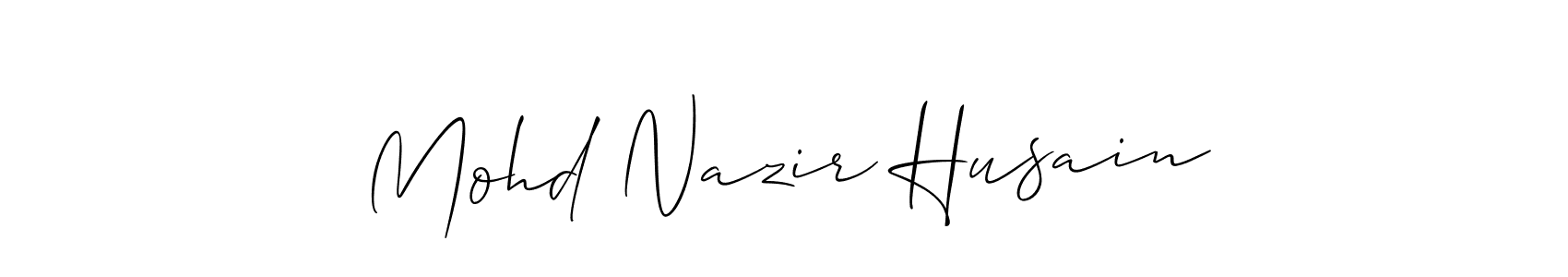 Use a signature maker to create a handwritten signature online. With this signature software, you can design (Allison_Script) your own signature for name Mohd Nazir Husain. Mohd Nazir Husain signature style 2 images and pictures png
