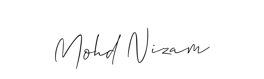 Mohd Nizam stylish signature style. Best Handwritten Sign (Allison_Script) for my name. Handwritten Signature Collection Ideas for my name Mohd Nizam. Mohd Nizam signature style 2 images and pictures png