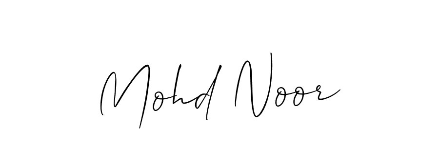 Create a beautiful signature design for name Mohd Noor. With this signature (Allison_Script) fonts, you can make a handwritten signature for free. Mohd Noor signature style 2 images and pictures png