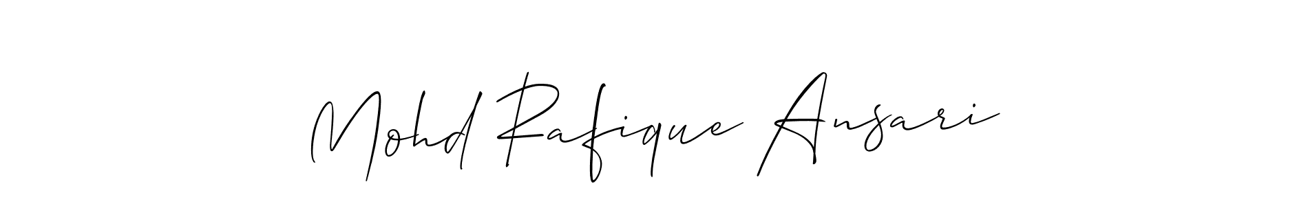 Use a signature maker to create a handwritten signature online. With this signature software, you can design (Allison_Script) your own signature for name Mohd Rafique Ansari. Mohd Rafique Ansari signature style 2 images and pictures png