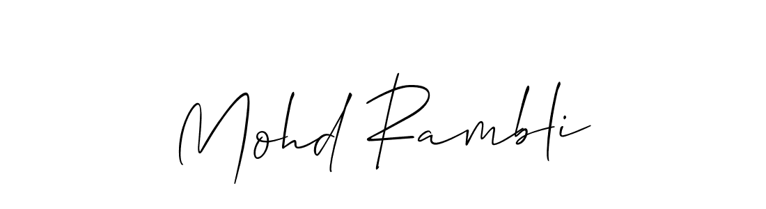 Use a signature maker to create a handwritten signature online. With this signature software, you can design (Allison_Script) your own signature for name Mohd Rambli. Mohd Rambli signature style 2 images and pictures png