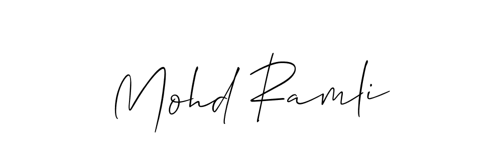 How to make Mohd Ramli name signature. Use Allison_Script style for creating short signs online. This is the latest handwritten sign. Mohd Ramli signature style 2 images and pictures png