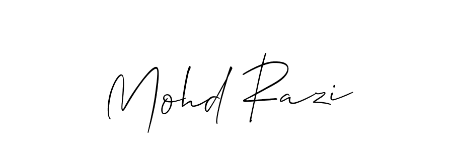 Create a beautiful signature design for name Mohd Razi. With this signature (Allison_Script) fonts, you can make a handwritten signature for free. Mohd Razi signature style 2 images and pictures png