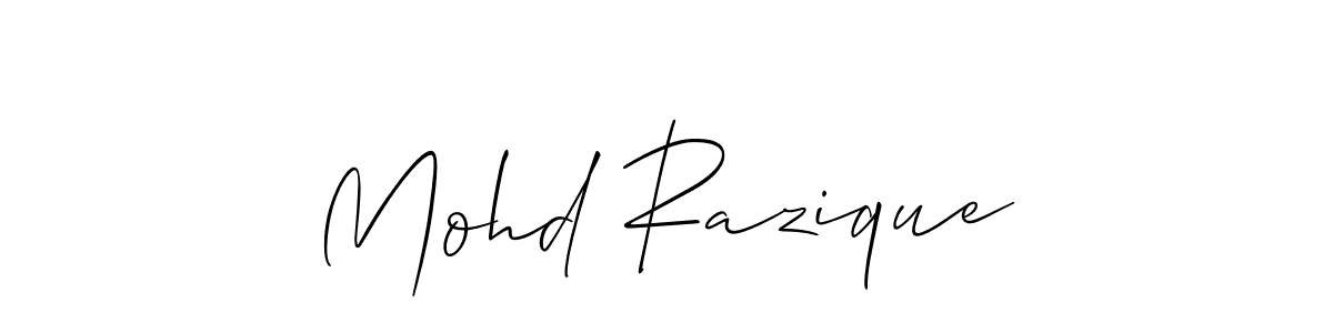 Also You can easily find your signature by using the search form. We will create Mohd Razique name handwritten signature images for you free of cost using Allison_Script sign style. Mohd Razique signature style 2 images and pictures png