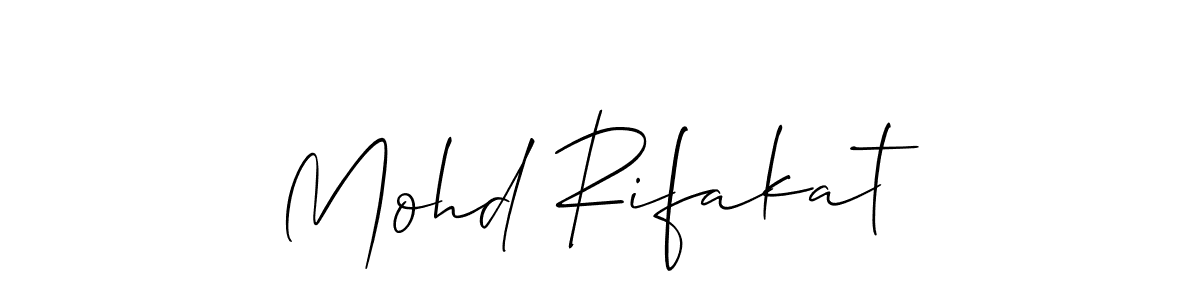 Make a short Mohd Rifakat signature style. Manage your documents anywhere anytime using Allison_Script. Create and add eSignatures, submit forms, share and send files easily. Mohd Rifakat signature style 2 images and pictures png