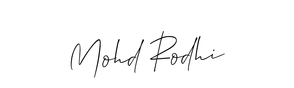 Create a beautiful signature design for name Mohd Rodhi. With this signature (Allison_Script) fonts, you can make a handwritten signature for free. Mohd Rodhi signature style 2 images and pictures png