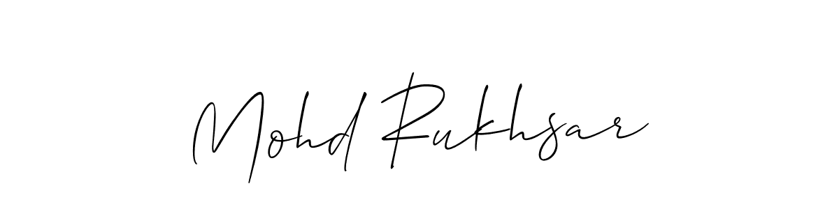 Mohd Rukhsar stylish signature style. Best Handwritten Sign (Allison_Script) for my name. Handwritten Signature Collection Ideas for my name Mohd Rukhsar. Mohd Rukhsar signature style 2 images and pictures png