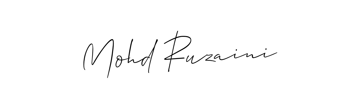 Use a signature maker to create a handwritten signature online. With this signature software, you can design (Allison_Script) your own signature for name Mohd Ruzaini. Mohd Ruzaini signature style 2 images and pictures png