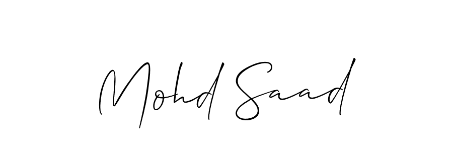 Create a beautiful signature design for name Mohd Saad. With this signature (Allison_Script) fonts, you can make a handwritten signature for free. Mohd Saad signature style 2 images and pictures png