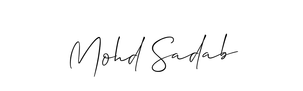 Mohd Sadab stylish signature style. Best Handwritten Sign (Allison_Script) for my name. Handwritten Signature Collection Ideas for my name Mohd Sadab. Mohd Sadab signature style 2 images and pictures png