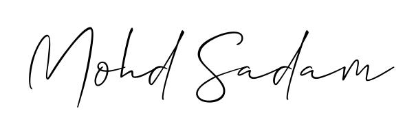 Designed for modern professionals: Mohd Sadam name signature crafted with Allison_Script script. Ready for digital PDF workflows. Mohd Sadam signature style 2 images and pictures png
