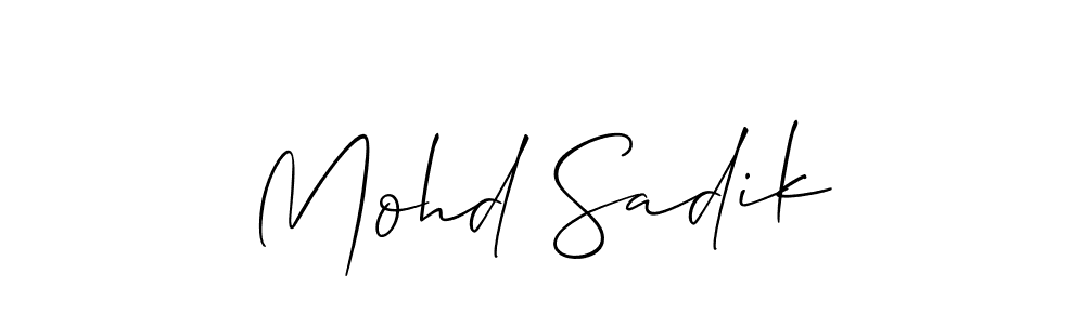 How to make Mohd Sadik name signature. Use Allison_Script style for creating short signs online. This is the latest handwritten sign. Mohd Sadik signature style 2 images and pictures png