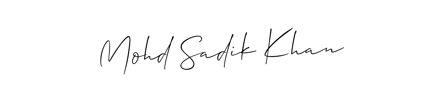 Mohd Sadik Khan stylish signature style. Best Handwritten Sign (Allison_Script) for my name. Handwritten Signature Collection Ideas for my name Mohd Sadik Khan. Mohd Sadik Khan signature style 2 images and pictures png