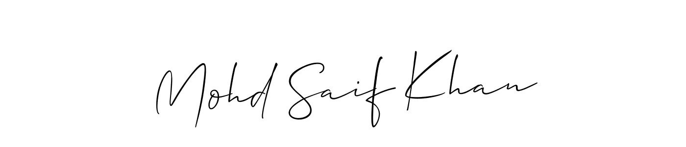 Mohd Saif Khan stylish signature style. Best Handwritten Sign (Allison_Script) for my name. Handwritten Signature Collection Ideas for my name Mohd Saif Khan. Mohd Saif Khan signature style 2 images and pictures png